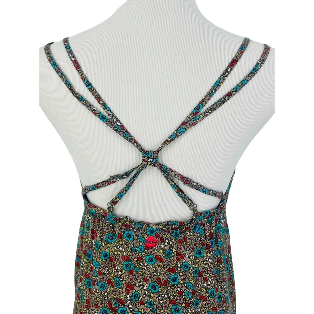 VTG Billabong Floral Strappy Back Maxi Dress | Coastal Boho Cottagecore Grunge L - Picture 8 of 16